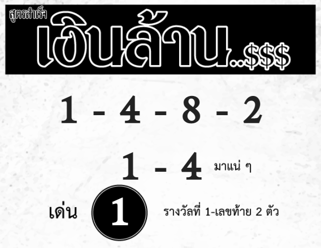 เลขเด็ด หวยซองvip สูตรสำเร็จเงินล้าน ประจำวันนี้